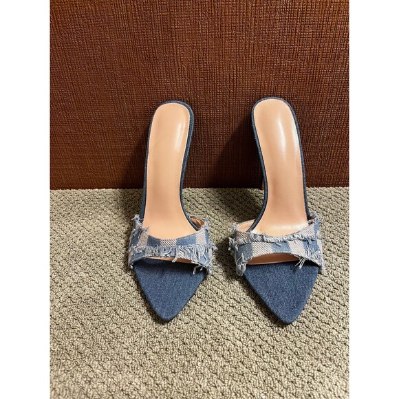SHEIN Shoes - Shein Denim Heels Size 7.5 (38 Europe)